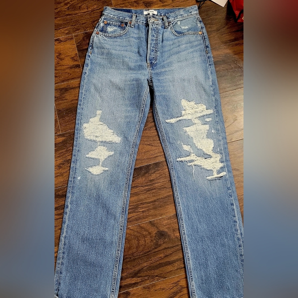 RE/DONE mended Destroy 90's High Rise Loose  Sz 28/6